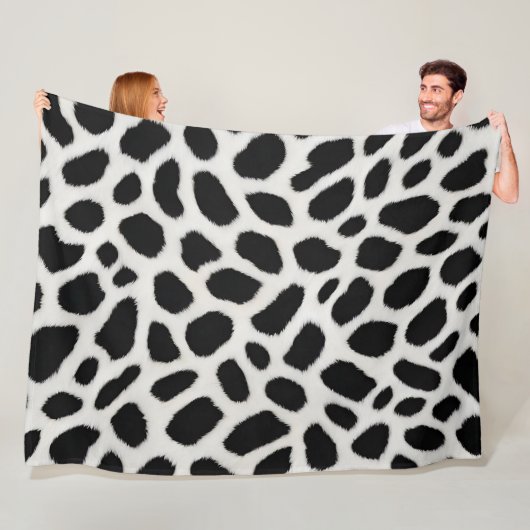 Luxe Trendy White Leopard Elegant Collectie Fleece Deken (In situ)