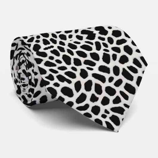 Luxe Trendy White Leopard Elegant Collectie Stropdas (Opgerold)