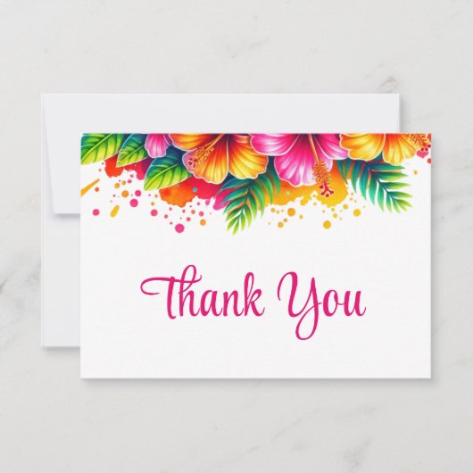 Luxe Tropical Floral Afstuderen Bedankkaart (Voorkant)