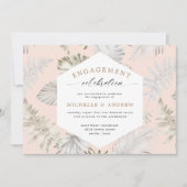 Luxe Tropical Foliage Verloving Invitation (Voorkant)