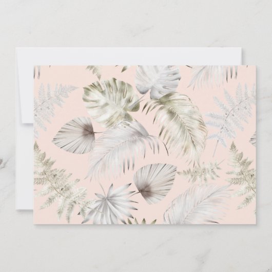 Luxe Tropical Foliage Verloving Invitation (Achterkant)