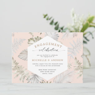 Luxe Tropical Foliage Verloving Invitation