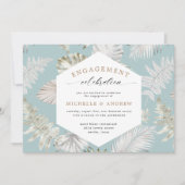 Luxe Tropical Foliage Verloving Invitation (Voorkant)