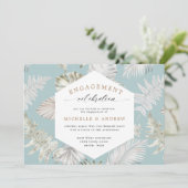 Luxe Tropical Foliage Verloving Invitation (Staand voorkant)