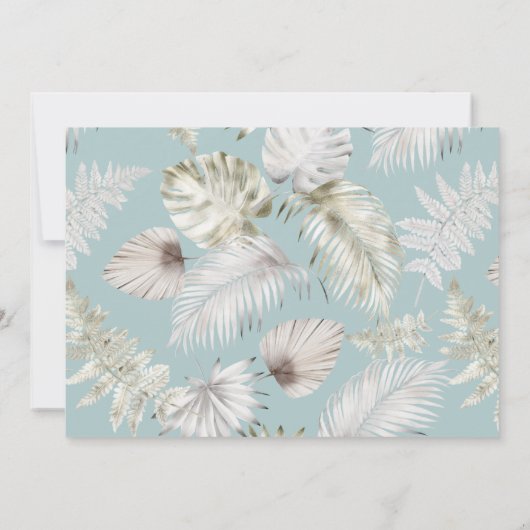 Luxe Tropical Foliage Verloving Invitation (Achterkant)