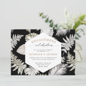 Luxe Tropical Foliage Verloving Invitation (Staand voorkant)