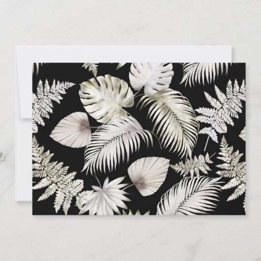 Luxe Tropical Foliage Verloving Invitation (Achterkant)