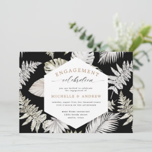 Luxe Tropical Foliage Verloving Invitation