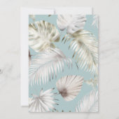 Luxe Tropisch Blauw Blauw Bruiloft Uitnodiging (Achterkant)