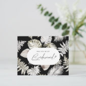 Luxe Tropisch gebladerte bruidsmeisje uitnodiging (Staand voorkant)