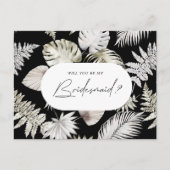 Luxe Tropisch gebladerte bruidsmeisje uitnodiging (Voorkant)