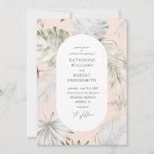 Luxe Tropisch gebladerte bruiloft uitnodiging (Voorkant)