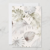 Luxe Tropische Bladblush Bruiloft Kaart (Achterkant)