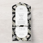 Luxe tropische bloemen (geen ENV nodig) All In One Uitnodiging (Binnen)