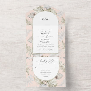 Luxe tropische bloemen (geen ENV nodig) All In One Uitnodiging