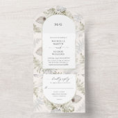 Luxe tropische bloemen (geen ENV nodig) All In One Uitnodiging (Binnen)