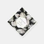 Luxe Tropische Foliage Monogram Papieren servetten (Hoek)