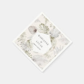 Luxe Tropische Foliage Monogram Papieren servetten (Hoek)