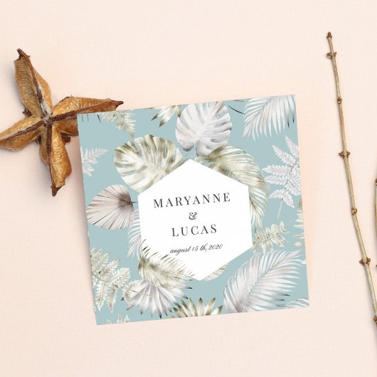 Luxe Tropische Foliage Monogram Papieren servetten