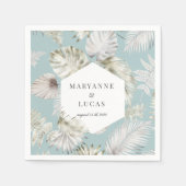 Luxe Tropische Foliage Monogram Papieren servetten (Voorkant)