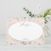 luxe tropische gebloemde trouw Dankkaart Bedankkaart (Staand voorkant)