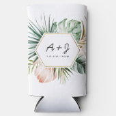 Luxe Tropische Huwelijk Slanke Blikje Koeler Hoesj (Voorkant)