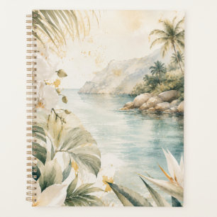 Luxe Tropische Kust Aquarel Wandkunst Planner