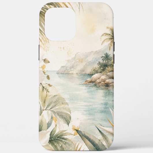 Luxe Tropische Kust Waterverf Kunst | Case-Mate iPhone Case (Achterkant)