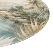 Luxe Tropische Kust Waterverf Kunst | Snijplank (Hoek)