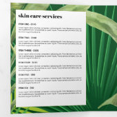 Luxe Tropische Moderne Boutique & Salon Groen Drieluik Kaart (Binnenzijde eerst)