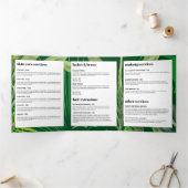 Luxe Tropische Moderne Boutique & Salon Groen Drieluik Kaart (Binnen)