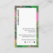 Luxe Tropische Moderne Boutique & Salon Roze Visitekaartje (Achterkant)