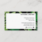 Luxe Tropische Moderne Boutique & Salon Zwart Afsprakenkaartje (Achterkant)