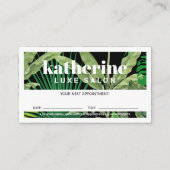 Luxe Tropische Moderne Boutique & Salon Zwart Afsprakenkaartje (Voorkant)