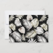 luxe tropische moderne verticale RSVP kaart (Achterkant)