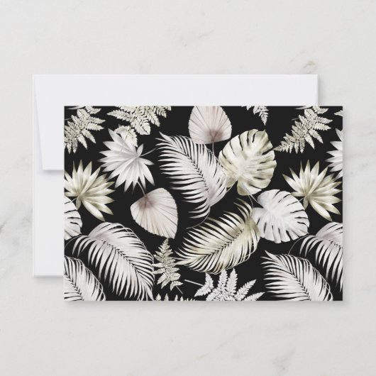 luxe tropische moderne verticale RSVP kaart (Achterkant)