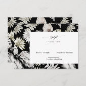 luxe tropische moderne verticale RSVP kaart (Voorkant / Achterkant)