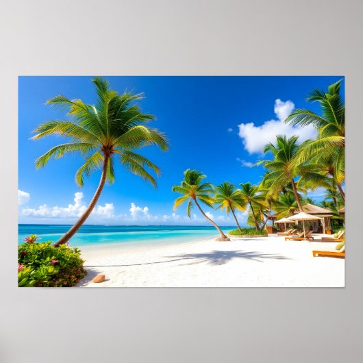 Luxe tropische resortstrand poster (Voorkant)