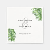 Luxe tropische Waterverf palmbladeren bruiloft Servet (Voorkant)