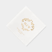 Luxe Trouw Echt Gouden Folieblad Monogram Wapen Folie Servetten (Rechts)