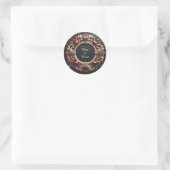 Luxe Trouw Gouden Frame Met Rode Harten Ronde Sticker (Tas)