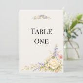 Luxe Trouw Tafelnummer Weidebloemen (Staand voorkant)