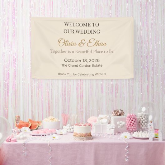 Luxe Trouwbanner | Elegant Ontvangsbord Spandoek (Feest)
