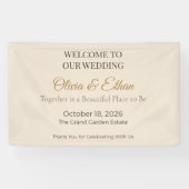 Luxe Trouwbanner | Elegant Ontvangsbord Spandoek (Horizontaal)
