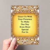 Luxe trouwframe met parels en edelstenen acryl uitnodigingen (Insitu (Draagbaar))