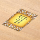 Luxe trouwframe met parels en edelstenen acryl uitnodigingen (Laagn)