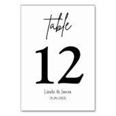 Luxe Trouwkaart Calligrafie Script Tafelnummer (Voorkant)