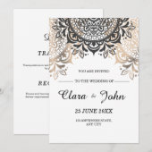 Luxe Trouwkaart, Elegante Minimalistische Huwelijk Kaart (Voorkant / Achterkant)