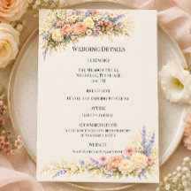 Luxe Trouwkaart met Details voor een Wilde Bloemen