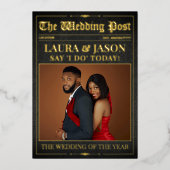 Luxe Trouwkrant Programma Folie Kaart (Voorkant)